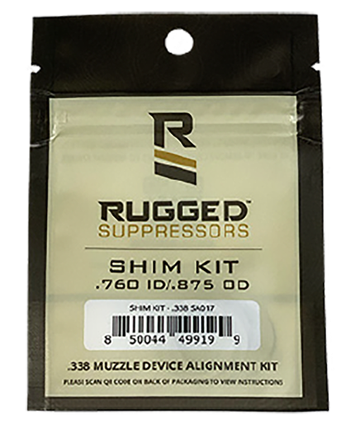 Rugged Suppressor Shim Kit 338 Cal (6.8mm) for 3/4"-24 M18x1.5 TPI (3 Sizes) - SA017