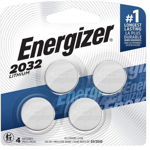 Energizer CR2032 Lithium Battery Silver 3.0 V