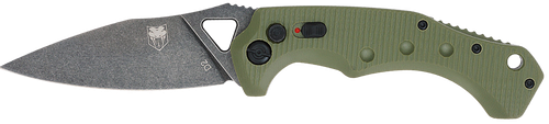 Cobra Tec Ryker 3.75" Folding Plain Black Stonewashed D2 Blade 5" OD Green G10 - ODGAFRYK