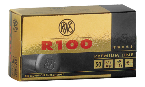 RWS Umarex R100 Premium Line Lead Nose 22 LR Ammo 40gr LRN 50 Rounds - 2134195