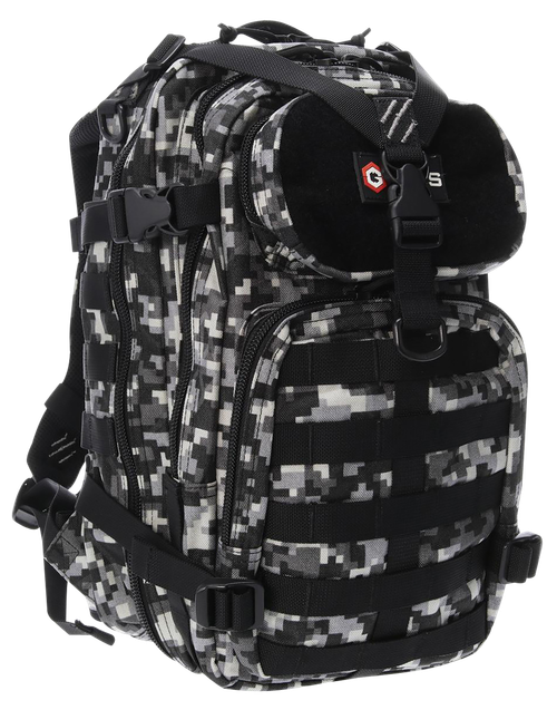 G*Outdoors GPS Bags Bugout Bag Tactical Gray Digital 600D Polyester 2 Handguns - T1611BOBGD