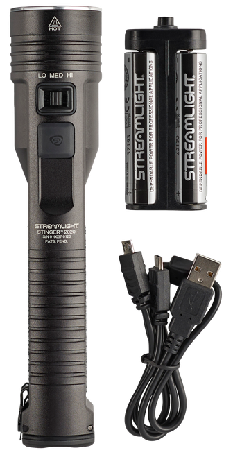 Streamlight Stinger 2020 Black Anodized 100/850/2000 Lumens White LED - 78100