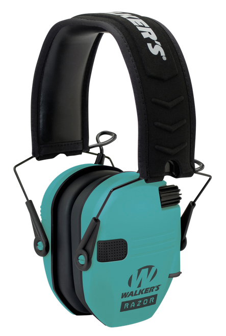 Walkers Game Ear Razor Slim Electronic Muff 23 dB Over the Head Black/Teal Polymer