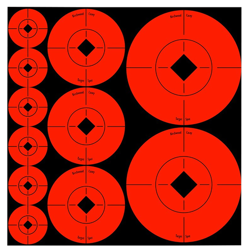Birchwood Casey Target Spots Self-Adhesive Paper Black/Orange Bullseye 60 Pack - 33928