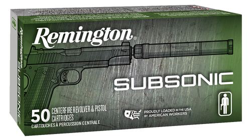 Remington Ammunition Subsonic 9mmLuger 147gr Flat Nose