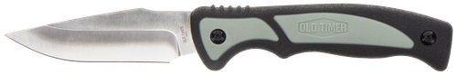 Old Timer Trail Boss 3.70" Fixed Caper Plain Stainless Steel Blade 5.25" TPE Handle Includes Sheath