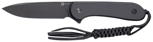 Civivi Knives Elementum 3.98" Fixed Plain Black Stonewashed D2 Steel Blade 4.50" G10 Handle