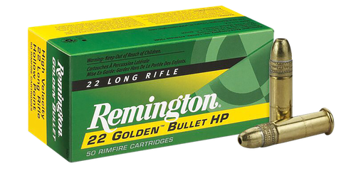 Remington Golden Bullet Plated 22 LR Ammo 36gr HP 50 Rounds - 21008