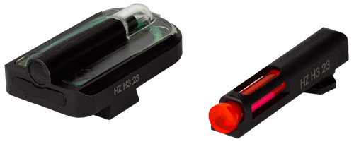 HiViz FastDot H3 Sight Set for Glock Red Fiber Optic Front Sight-Green Tritium Rear