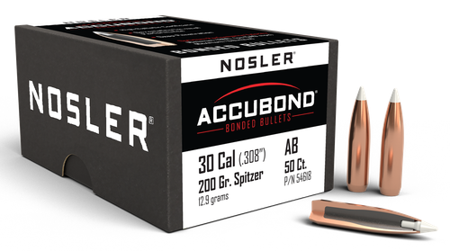 Nosler AccuBond 30Cal 200gr Spitzer Point 50/Box