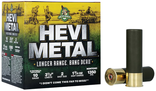 Hevi-metal Longer Range 10 Gauge Ammo 3-1/2" 1-3/4oz #2 25 Rounds - HS37502