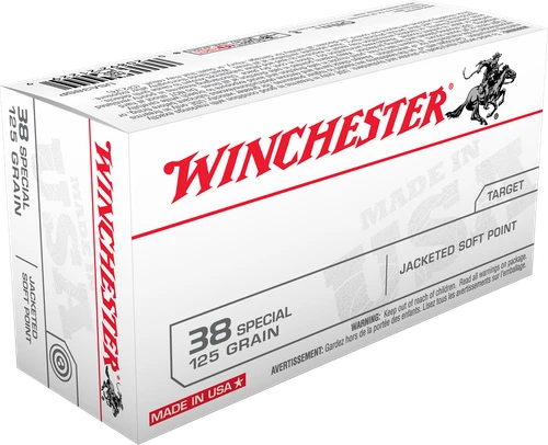 Winchester USA 38 Special Ammo 125gr JSP 50 Rounds