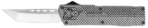 CobraTec Knives Lightweight 3.25" OTF Tanto Plain D2 Steel Blade/Carbon Fiber Aluminum Handle Includes Pocket Clip