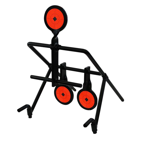 Birchwood Casey World of Targets Gallery 44 Magnum Resetting Target 3.75" Handgun Black/Orange Steel Circle w/Crosshair & Diamond