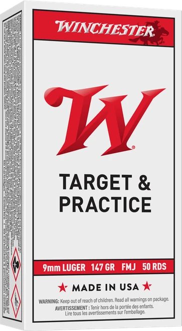 Winchester USA 9mm Luger Ammo 147gr FMJ FN 50 Rounds - USA9MM1