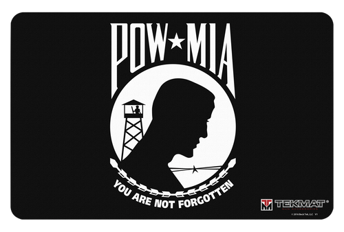 TekMat POW MIA Cleaning Mat Black/White Rubber