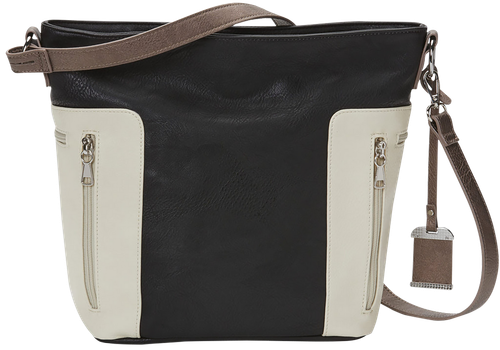 Bulldog Hobo Purse w/Holster Black w/Tan Trim