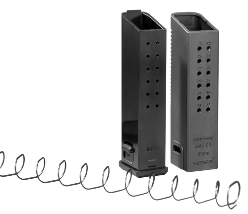 Kriss USA Magazine-Ex2 Extension Kit Extended 10mm Auto 33-Round Fits Glock 20/40 Gen3-5 15-Round Black Polymer