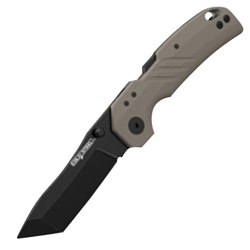 Cold Steel Engage 3" Folding Tanto Plain Black PVD Stonewashed 4116 Stainless Blade/4.11" Flat Dark Earth GFN Handle Includes Belt Clip