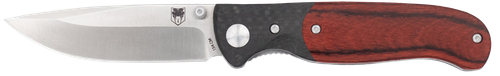 CobraTec Knives Baron EDC 3.25" Folding Drop Point Plain Satin 154CM Stainless Blade 4.25" Carbon Fiber/Pakkawood Handle