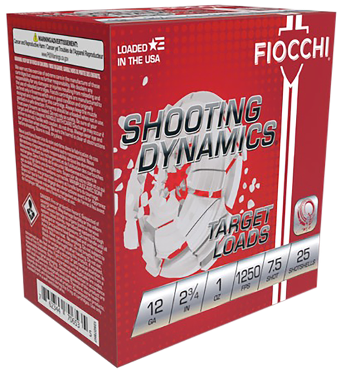 Fiocchi Shooting Dynamics 12Gauge 2.75" 1oz 7.5Shot 25 Per Box/10 Case