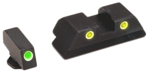 AmeriGlo Classic Tritium Sight Set for Glock Green White Outline Front Sight-Yellow Rear