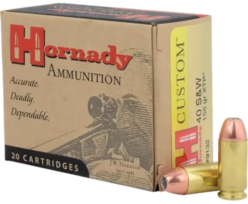 Hornady Custom 40 S&W Ammo 155gr XTP HP 20 Rounds - 9132