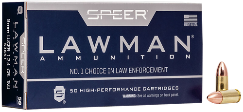 Speer Lawman 9mmLuger 124gr Total Metal Jacket 50 Per Box/20 Case