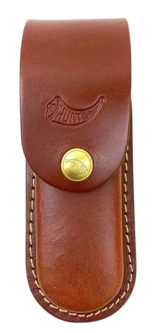 Hunter Company Knife Sheath Belt Loop Tan Leather Fits 4.75-5.50" Closed Folded - 027-111