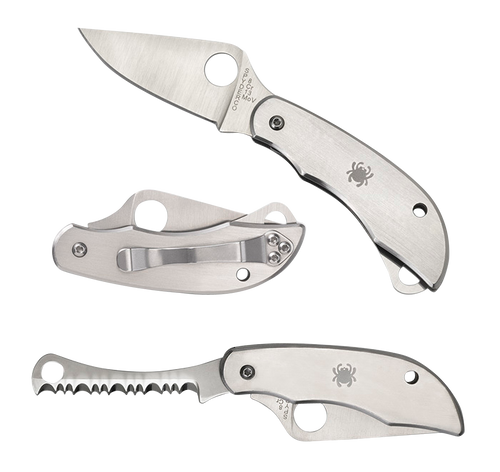 Spyderco Clipitool Silver Stainless Steel Folding 8Cr13MoV