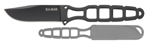 KA-BAR Skeleton 2.50" Fixed Clip Point Plain Black 5 Cr15 MoV Blade - 1118BP