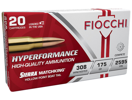 Fiocchi Hyperformance Compete 308 Win Ammo 175gr Sierra MatchKing BTHP 20 Rounds - 308MKD