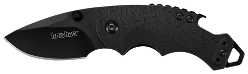 Kershaw Shuffle 2.40" Folding GFN Plain Black Oxide 8Cr14MoV Stainless Blade K Textured Glass-Filled Nylon Handle Includes Pocket Clip