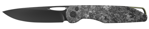 Outdoor Edge Kaytan 3.30" Drop Point Plain Black Oxide 8Cr13MoV Stainless Blade Carbon Fiber Handle