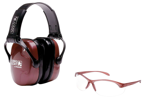Howard Leight Woman's Shooting Safety Combo 25 dB Over the Head Dusty Rose/Black Women