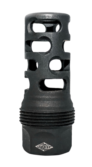 Yankee Hill sRx Q.D. Muzzle Brake Long Black Steel with 1/2"-28 tpi 9mm 2.30" OAL & 9.375" Diameter for Adapters