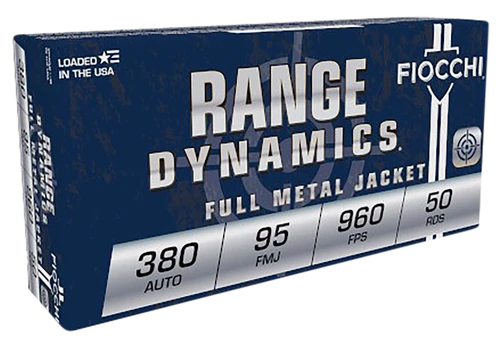 Fiocchi Range Dynamics 380 ACP Ammo 95gr FMJ 50 Rounds - 380AP