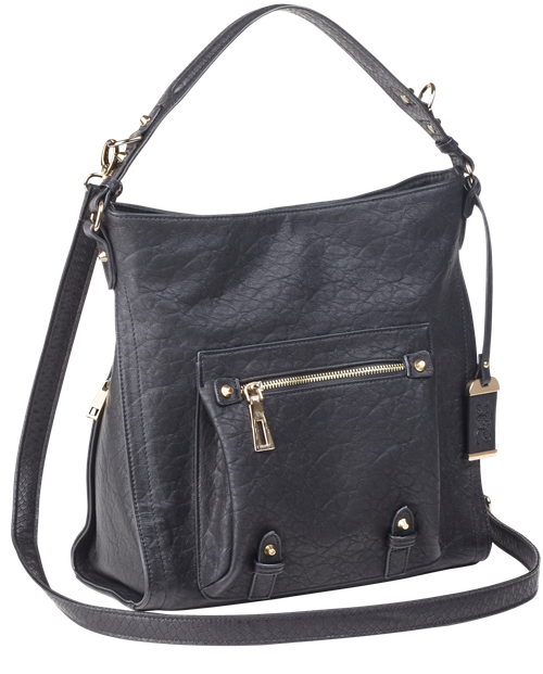 Bulldog Hobo Purse w/Holster Black Leather Most Sm Pistols & Revolvers Right Hand