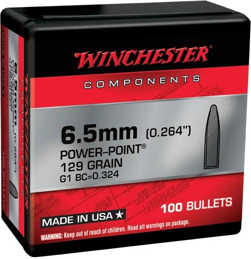 Winchester 6.5 Creedmoor Ammo 129gr Power-Point 100 Rounds - WB65PP129X