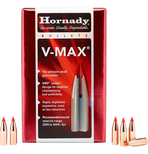 Hornady V-Max 22 Cal .224 60 gr 100 Per Box/ 40 Case