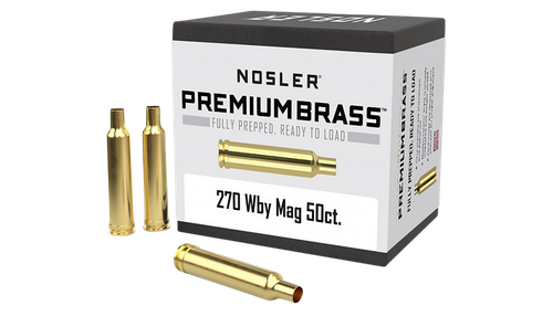 Nosler Premium Brass Unprimed Cases 270WthbyMag Rifle