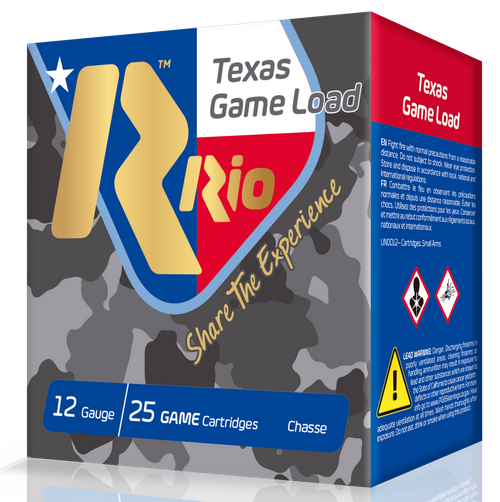 Rio Texas Game High Velocity 12 Gauge Ammo 2-3/4" 1-1/4oz #6 25 Rounds - TGHV366TX