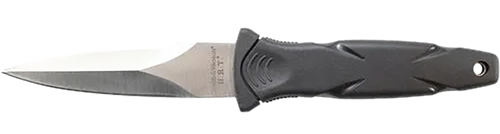 SW Knives H.R.T. 3.50" Fixed Spear Point Plain Black TPR Handle Includes Sheath 7.5" OAL