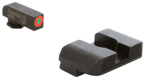 AmeriGlo Protector Sight Set for Glock Green Tritium Orange Outline Front - GL434