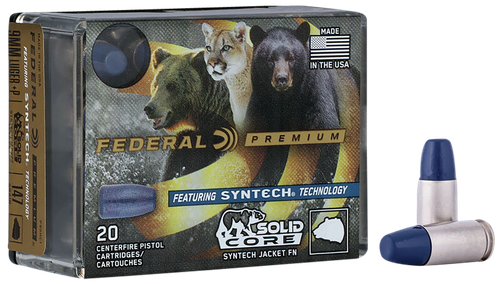 Federal Solid Core Synthetic Flat Nose 9mm Luger +P Ammo 147gr 20 Rounds - P9SHC1