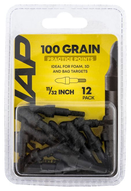 NAP 3D Practice Points Field Tips Fixed 100gr Black/ 12 Pack - NAP60P3DP1132
