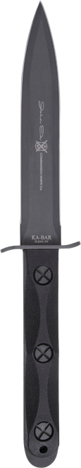 KA-BAR Ek Model 4 6.63" Fixed Double Edge Spear Point Plain Stonewashed 1095 - EK44