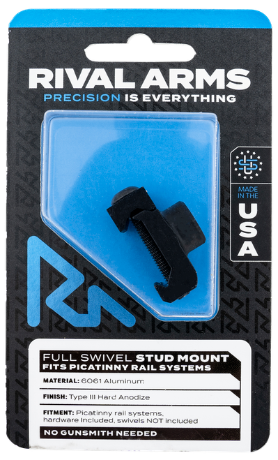 Rival Arms Full Swivel Stud Mount Black 6061-T6 Fits Picatinny Rail Not - RARA92M2B
