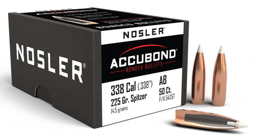 Nosler AccuBond 338 Cal 225gr Spitzer Point 50 Count - 54357