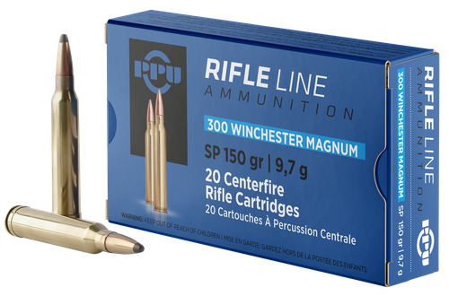 PPU Standard 300 Win Mag Ammo 150gr SP 20 Rounds - PP3001